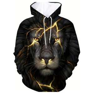 Của nam giới hoodie với 3D sói mô hình in ấn, thích hợp cho thể thao ngoài trời, mùa thu và mùa đông mùa, áo nỉ tracksuits - Product Image 2