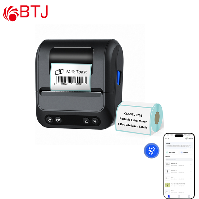 Wireless Portable Thermal Label Printer, K30F Maximum Print Width 80 mm 203 DPI (8dots/mm) Mini Thermal Label Printer