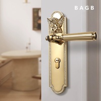 Serrure de porte magnétique style ange français, poignée de porte en bois moderne dorée brillante argentée pour chambre à coucher