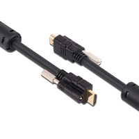 Câble audio vidéo HDMI HDTV 2.0 mâle à mâle avec vis de verrouillage connecteur de montage sur panneau câble HDMI 1m 1.5m 2m avec vis