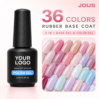 JOUS Nail Manufacture Prix Usine Qualité Supérieure 15 ML Multifonction Sans Résidu Haute Brillance OEM Personnalisable Gel UV Base Coat Caoutchouc
