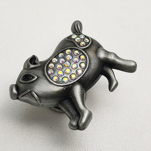 Maniglie per Mobili a Forma di Maialino in Lega di Zinco con Strass Dorati, Decorazione per Cassetti, Pomelli a Foro Singolo - Product Image 6