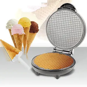 Commercial Industrial electric ice cream cone and egg roll round Syrup waffle maker snack baker machines with single plate
