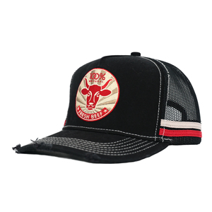 Casquette de camionneur rayée et vieillie Tcap China, casquette en maille personnalisée lavée - Product Image 2