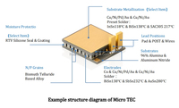 Module Peltier miniature TEM1-01201 1.5*2.5*0.8mm TEC pour le refroidissement laser médical ou la gestion thermique de l'émetteur-récepteur optique