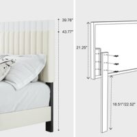 Collection Moderne Italia, Meubles d'Hôtel Marque YJX, Cadre de Lit en Bois Taille King/Queen, Design Style Doux, Réglable, Garantie 1 An