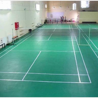 Lantai Vinyl PVC Anti Api Tahan Lama untuk Olahraga, Tebal 3.5mm, Desain Lapangan Badminton, Rumah Sakit, Sekolah, Ubin Lantai Plastik Motif Kayu