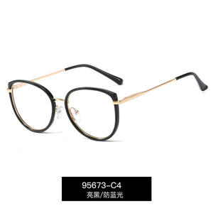 MS 95673 TR90 phong cách của phụ nữ thời trang Kính quang học dễ thương kim loại khung màu xanh ngăn chặn ánh sáng phong cách cổ điển tùy chỉnh Kính mắt <span class=keywords><strong>Frames</strong></span> - Product Image 5