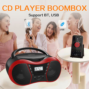 เครื่องเล่นซีดีพกพา บูมบ็อกซ์ บลูทูธ วิทยุ FM ช่องเสียบ USB AUX ลำโพงคู่ ใช้ไฟ AC/DC เสียงสเตอริโอ สำหรับใช้ในบ้านและนอกบ้าน - Product Image 6