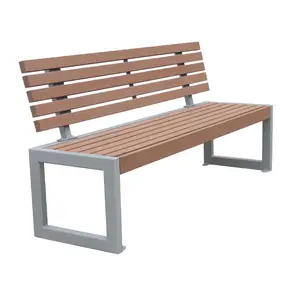 مقعد خشبي عصري بمسند ظهر طويل للاستخدام في الهواء الطلق من مركب الخشب مقعد خشبي مع مسند للظهر للحدائق العامة مقعد خارجي من مركب الخشب البلاستيكي