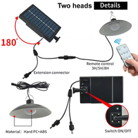 Lampe suspendue double à intensité variable avec télécommande intelligente, éclairage extérieur pour jardin et camping, panneau solaire séparé pour abri de jardin