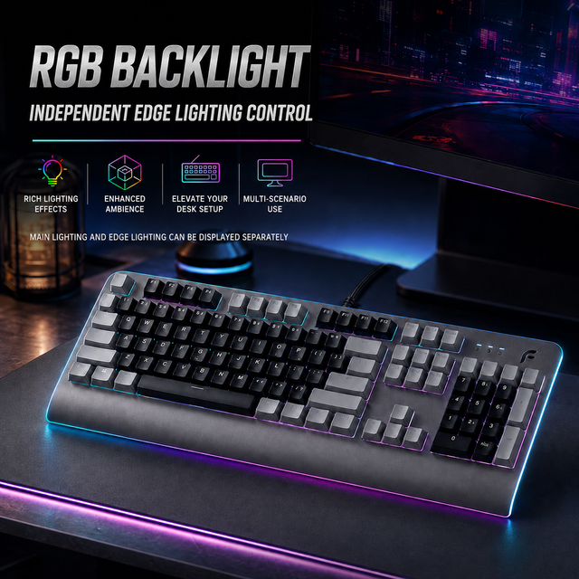 F2 BANSHEE Wired Optical Mechanical Gaming Keyboard, RGB Illuminated, Full Anti Ghosting, Aluminum Alloy Plate, Metal Palm Rest