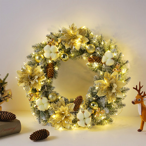 Guirlande <span class=keywords><strong>de</strong></span> <span class=keywords><strong>Noël</strong></span> pré-éclairée <span class=keywords><strong>de</strong></span> 40 à 60 cm avec lumières LED blanc chaud, décoration <span class=keywords><strong>de</strong></span> <span class=keywords><strong>Noël</strong></span> <span class=keywords><strong>lumineuse</strong></span> pour cheminée - Product Image 2