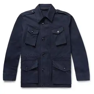 빈티지 비행 일본 재킷 오일 필드 겨울 네이비 캔버스 작업 재킷 왁스 캔버스 필드 재킷