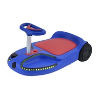 Voiture électrique rose 24V2A pour enfants, style trottinette, jouet à roulettes avec lumières LED, charge 100kg, anti-retournement, kart de drift