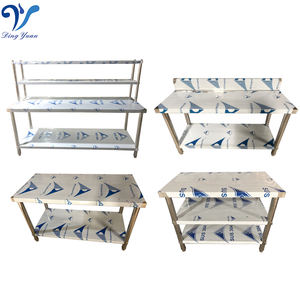 Table <span class=keywords><strong>de</strong></span> travail à 2 niveaux sur mesure, table <span class=keywords><strong>de</strong></span> préparation <span class=keywords><strong>de</strong></span> salades <span class=keywords><strong>de</strong></span> restaurant commerciale, <span class=keywords><strong>coin</strong></span> droit, table <span class=keywords><strong>de</strong></span> <span class=keywords><strong>cuisine</strong></span> à double couche en acier inoxydable - Product Image 2