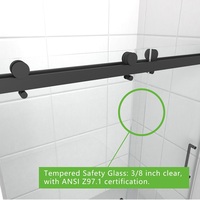 Offre Spéciale salle de bain cabines de douche étanches en acier inoxydable noir mat Double porte de douche coulissante en verre