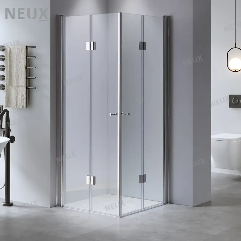 Wholesale European Style Bathroom 6mm Tempered Glass Folding Pivot Shower Door