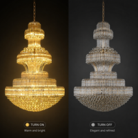 Lustre suspendu en or de luxe moderne, éclairage décoratif pour hôtel, décoration de salle de mariage, lustre en cristal LED