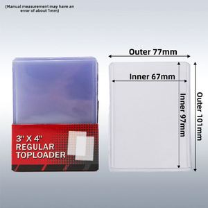 X418 Custom Logo Transparent Clear <b>Pvc</b> Gaming Trading Card Protector Holder Toploader <b>Top</b> Loader Semi Sports Card Sleeve - Product Image 4