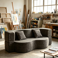 Canapé compressé floqué en mousse haute résilience OEM, sans assemblage requis, idéal pour salon moderne, appartement et villa