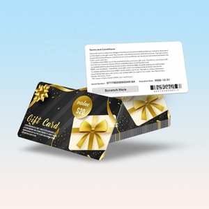 Carte-cadeau noire dorée rechargeable, carte en papier à gratter avec revêtement UV, taille, période de validité et numéro PIN personnalisables - Product Image 1