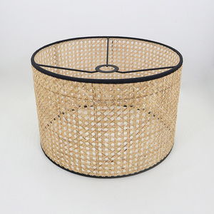 Giỏ Hình Trống Đèn Ngủ Bằng Mây Tre Chụp Đèn Bàn Đèn Sàn Màu Đen Che Bóng Râm Phong Cách Châu Âu Cổ Điển - Product Image 4