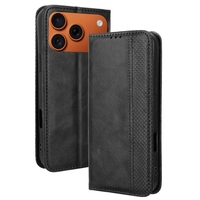 Étui de téléphone portable en cuir PU texturé rétro pour iPhone 18 Pro Max/18 Pro, étui portefeuille pour téléphone portable
