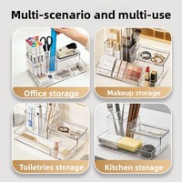Organisateur de bureau en plastique transparent transfrontalier, support de rangement de bureau, serre-livres, sur mesure, empilable et triable