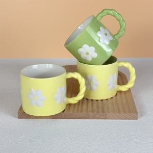 12OZ Hand-painted Classic Ceramic Bone China Mugs Flower Patterns Microwave Dishwasher Safe Camping Use Reusable Gift <b>Cups</b> <b>Sets</b> - Product Image 6