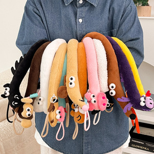 Lindo y peculiar colgante de peluche de perro del zodiaco de cuello largo, súper suave con relleno de algodón PP, accesorio abstracto y divertido, amuleto para bolsa de regalo. - Product Image 1