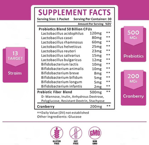 OEM ODM Mujeres Prebiótico Polvo PH Balance 13 Cepas de probióticos Suplemento alimenticio en polvo para la salud femenina - Product Image 6