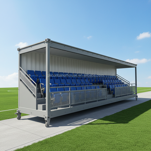 Tribuna Portátil de Acero Prefabricada con Asientos Plegables para Campos Deportivos Escolares - Product Image 1