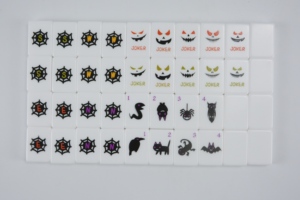 <span class=keywords><strong>Jeu</strong></span> de Mahjong de Luxe pour Halloween, Tuiles à Motifs Citrouille et Joker, Gravure Laser, Impression UV, <span class=keywords><strong>Jeu</strong></span> de Table Portable pour Fêtes - Product Image 3