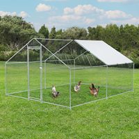 Poulailler en acier galvanisé robuste pour poulets élevés en plein air |   Abri mobile pour volailles résistant aux intempéries pour les exploitations agricoles de grande envergure