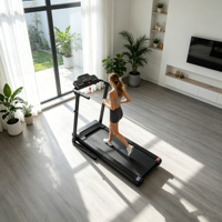 Caminadora Plegable Comercial para el Hogar con Banda de Correr Amplia, Motor Eléctrico, Capacidad de 120 kg, Pantalla LED para Fitness y Ejercicio