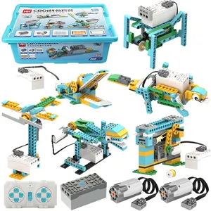 606PCS 51-IN-1 DIY Programed Robot Electronic Educational Bricks Compatible With Legoed WEDO 2.0 STEM Building Block Set