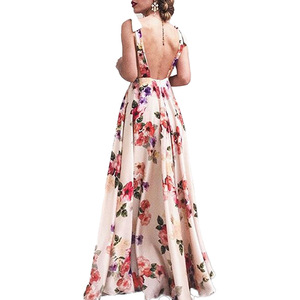 Vestido Largo Halter sin Espalda con Estampado Floral, Cintura Imperio, Sin Mangas, Vestido Maxi de Verano, Moda Femenina - Product Image 5