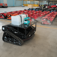 Tondeuse à gazon autonome télécommandée avec pulvérisateur, GPS RTK, pour le désherbage dans les vergers et les fermes