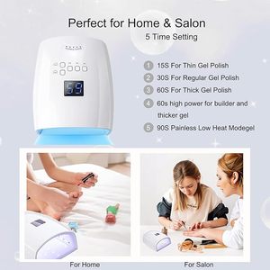 Lampe à ongles UV sans fil 66W rechargeable, sécheuse à ongles LED avec 5 minuteurs pour ongles en gel - Product Image 3