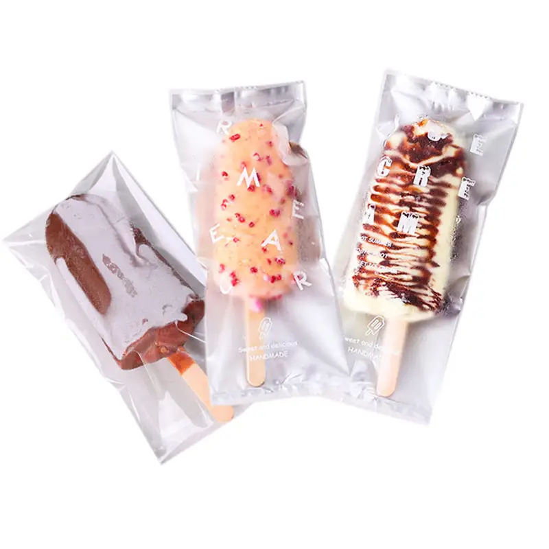 Customizable Food Grade PET/PE Zippered Freezer Bags Stand up Popsicle Pouch with Handle Printed for Jelly Storage