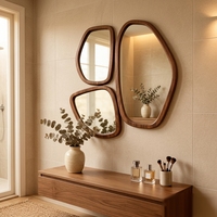 Miroir mural irrégulier en bois massif de style Art déco moderne, nouveau miroir décoratif pour salon, Teruier