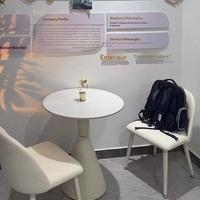 Ensemble table et chaises de salle à manger rondes Cream Wind Rock Board, ensemble de luxe pour salon et réception, vente en gros, table console