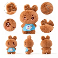 Jouet en peluche lapin marron mignon avec tablier d'artiste et palette de peinture, jouets en peluche doux en forme d'animal, vente en gros, peluche personnalisée