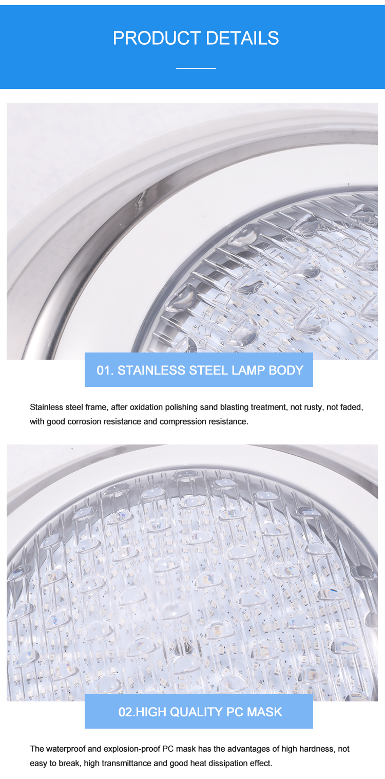 Ip68 12V Stainless Steel Wall-mounted Pool Lights 6W Rgb Smd2835 Underwater Led Waterproof Swimming Pool Lamp