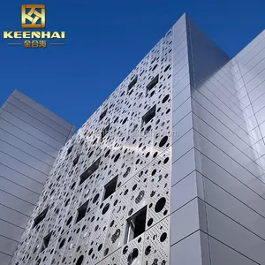 Paneles decorativos de aluminio cortados con láser, paneles de metal perforados, fachada de pared cortina para hoteles, para una decoración de pared elegante y funcional