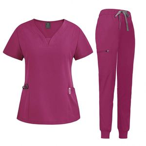 Tenues d'infirmières personnalisées pour femmes : Nouveaux ensembles de blouses d'été élégants, vêtements de travail pour cliniques, design extensible pour hôpitaux, blouses d'infirmières pour femmes - Product Image 1
