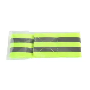 Флуоресцентная желтая эластичная Светоотражающая повязка на руку/ремешок на лодыжку, ремни высокой безопасности, отражающие ленты