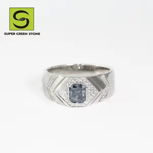 SuperGS SGSR163 6 Prong Set Pink Lab Grown Diamond Compromiso Moda Vintage Wide Gold Jewelry Fancy Diamond Ring