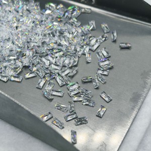 Princess Cut Cubic Zirconia Gemstone White Rectangle For Jewelry Making Lab Created Synthetic Zircon - Product Image 2